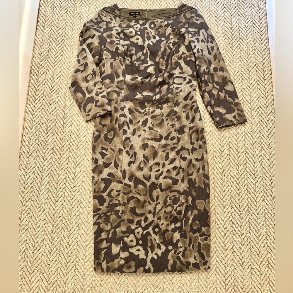 Escada animal shift dress